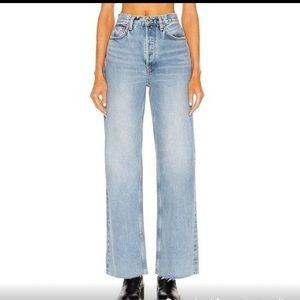$295.00 Re/ Done 70'S Ultra High Rise Wide Leg, Sz. 27, 60s Fade Wash
